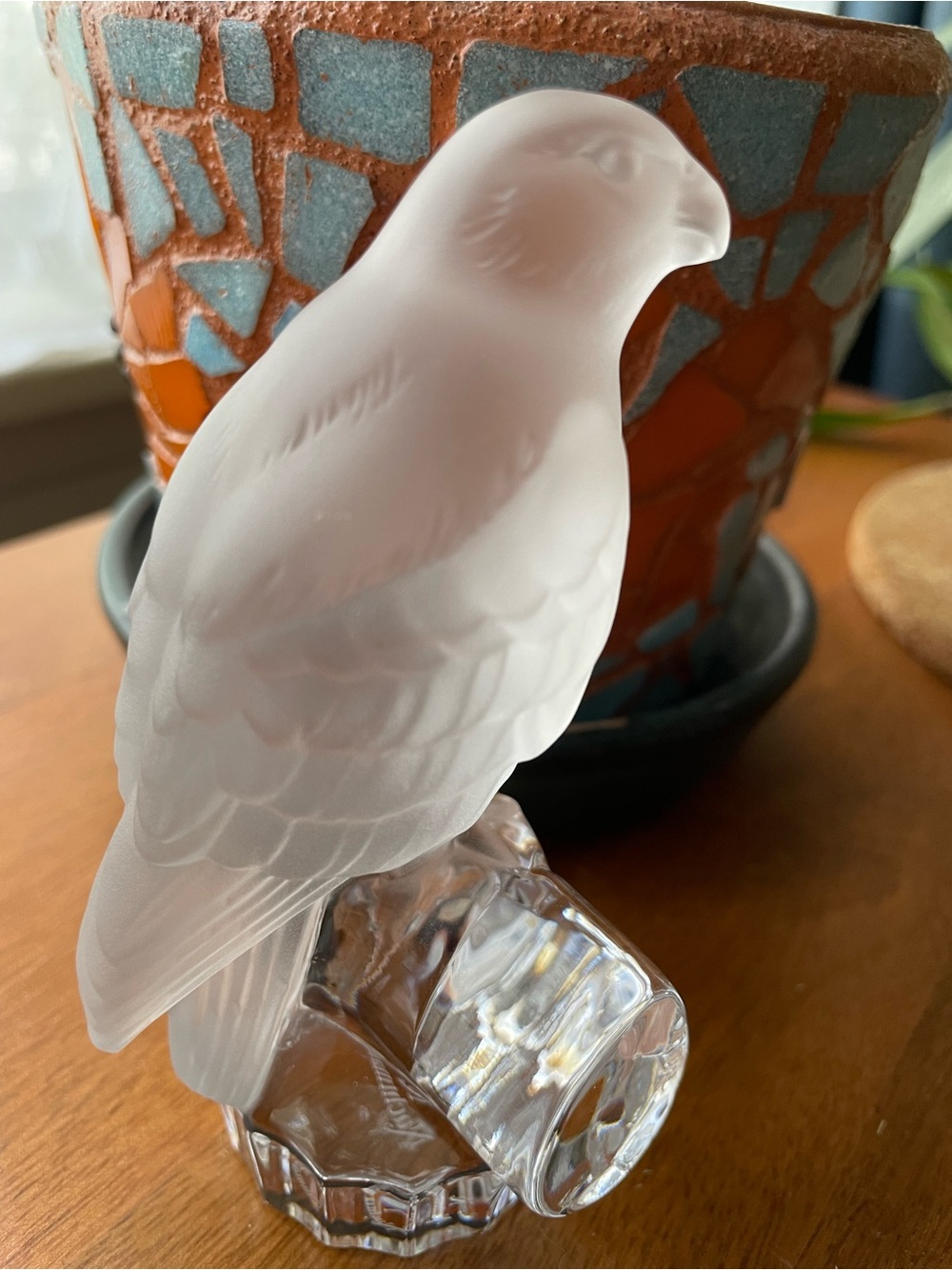 Nachtmann Frosted White Glass Bird Figurine - Decorative Bird 🦅